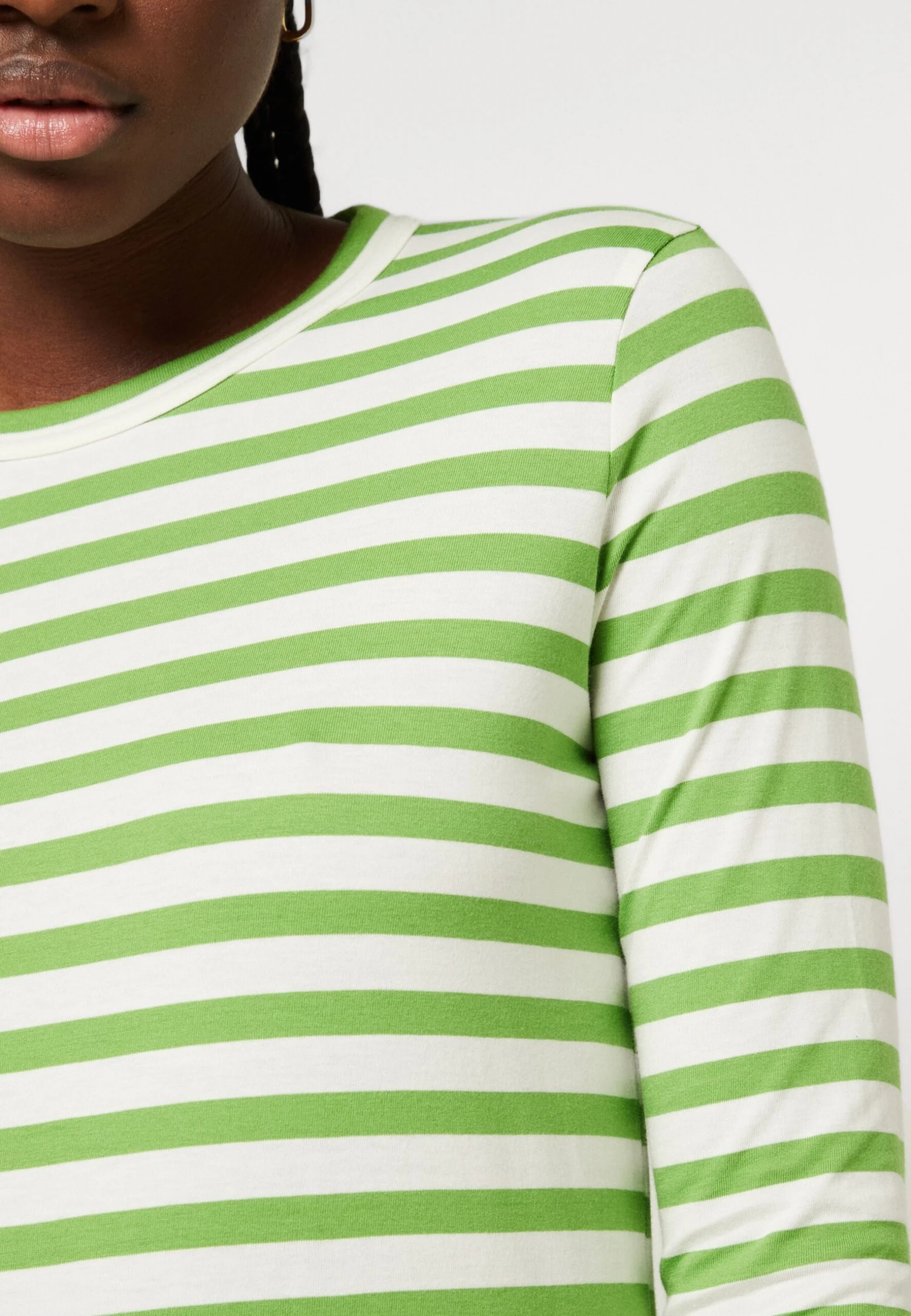 ARKET Long Sleeved Top - Green/Off White Stripe 6 ARKET Long Sleeved Top - Green/Off White Stripe - Image 6